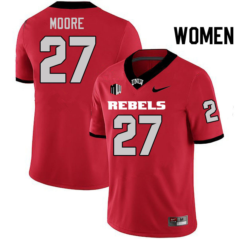 Women #27 Kela Moore UNLV Rebels College Football Jerseys Stitched-Scarlet